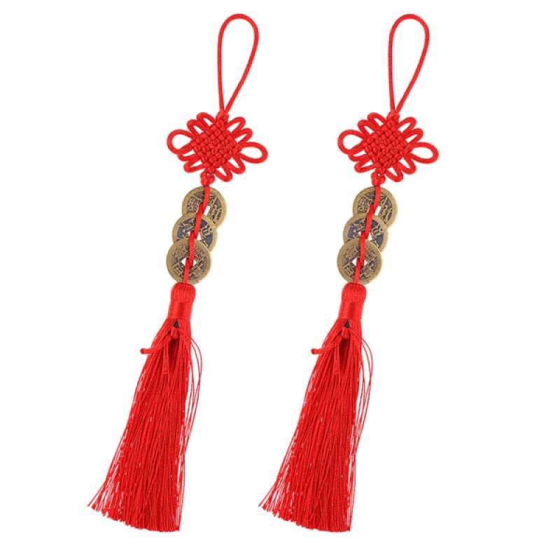 Jual 2 Chinese Feng Shui 3 Coins Pendant Amulet Chinese Knot For Wealth Success Online Maret 2021 Blibli