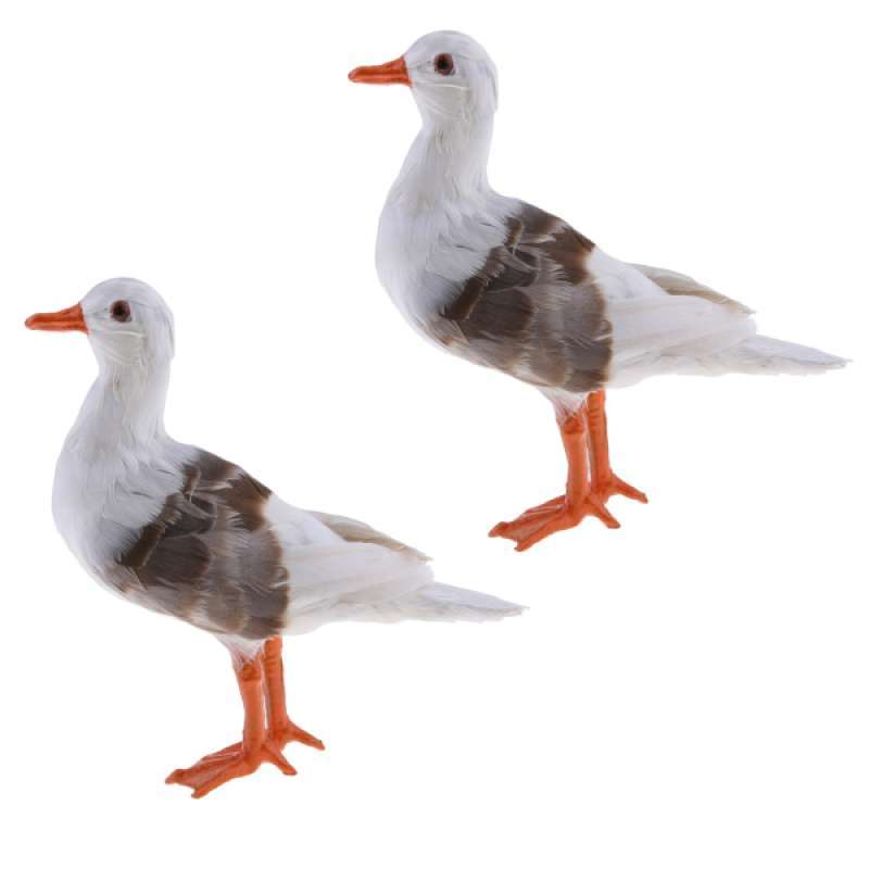 Promo 2pcs Realistic Seagull Bird Home Garden Decoration Artificial Feathered Di Seller Homyl China Blibli