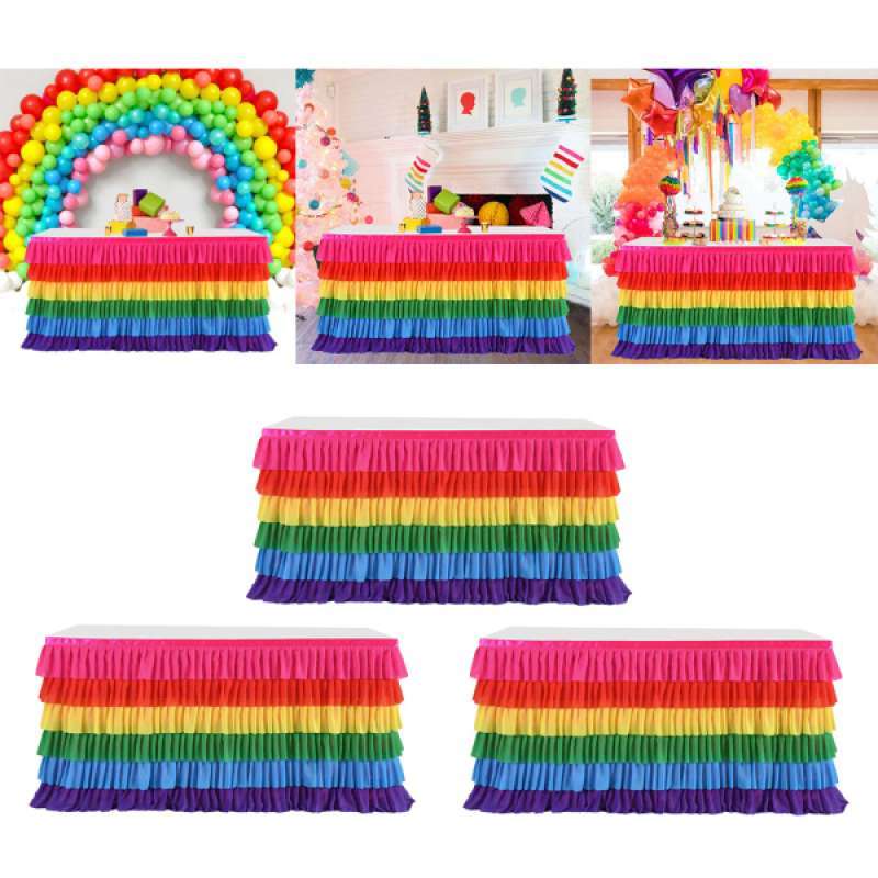 Jual 3pcs 72 X 30inch Rainbow Tulle Table Skirt Table Cloth For Rectangle Or Round Table Table Skirting For Wedding Birthday Baby Shower Party Decoration Online Oktober 2020 Blibli Com