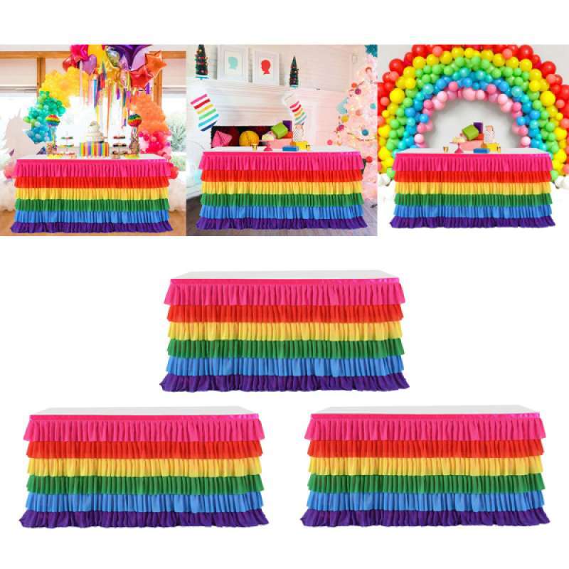 Jual 3pcs 72 X 30inch Rainbow Tulle Table Skirt Table Cloth For Rectangle Or Round Table Table Skirting For Wedding Birthday Baby Shower Party Decoration Online September 2020 Blibli Com
