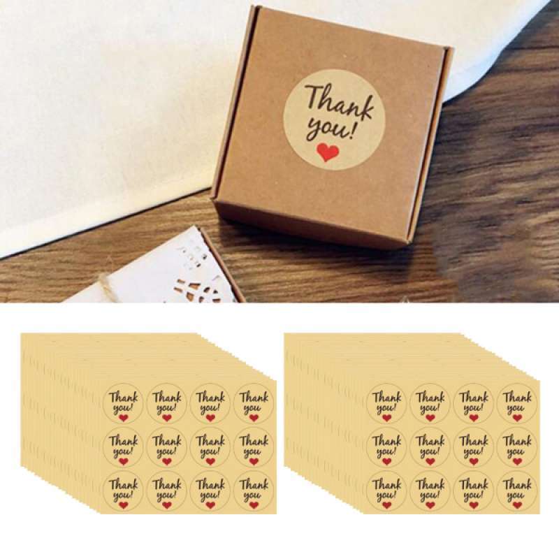 60x Round Kraft Paper Thank You Sticker Seal Label Gift Packaging Tags Decor 60x Round Kraft Paper Thank You Sticker Seal Label Gift Packaging Tags Decor