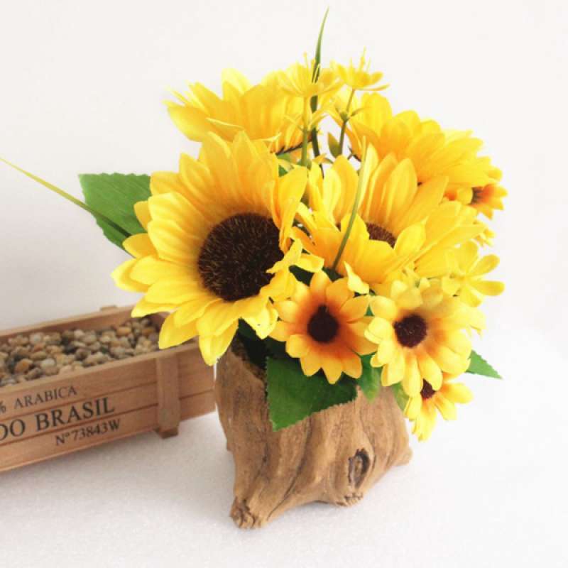 Jual Artificial Sunflower Bouquet Silk Sunflowers Fake Yellow Flowers Home Decoration Online September 2020 Blibli Com
