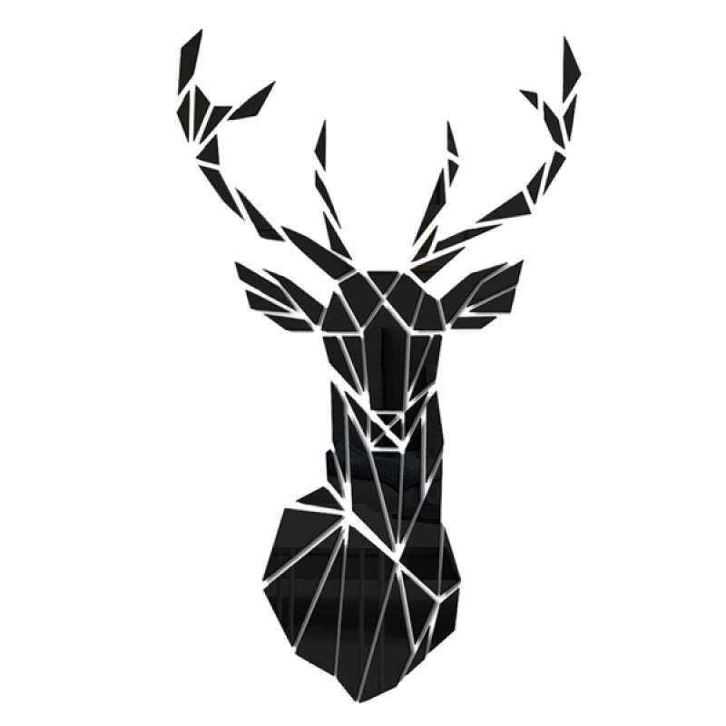 Jual Acrylic Wall Sticker 3d Deer Head Home Decor Wall Decal Mirror Modern Wall Art Online November 2020 Blibli Com