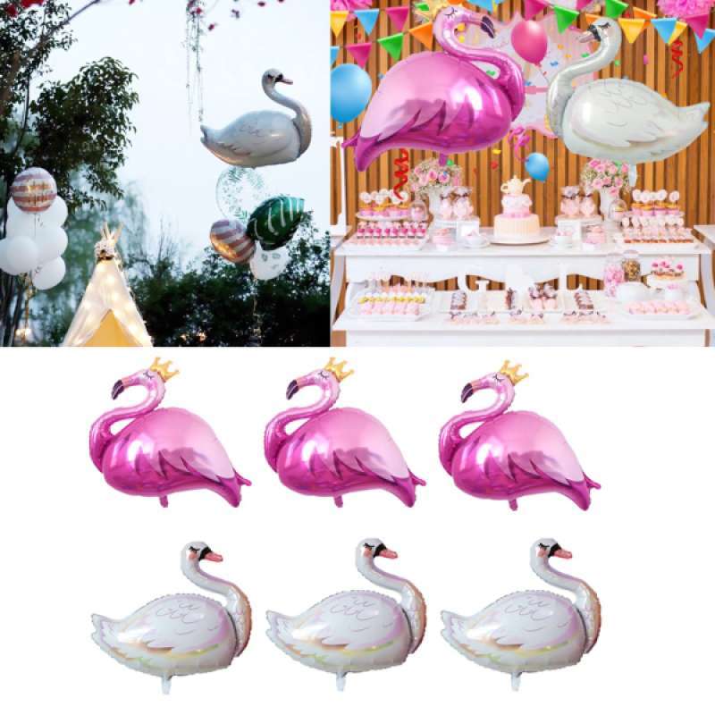 6 pieces animals balloons for birthday party decorations kids gift wedding party decor flamingo swan