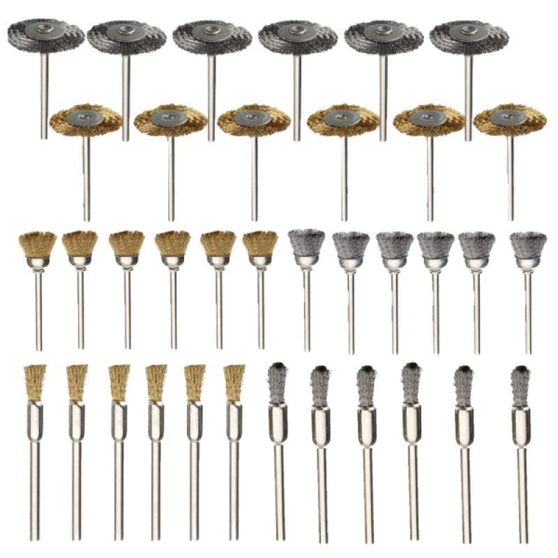 Set Brass Steel Wire Wheel Shank Brush 