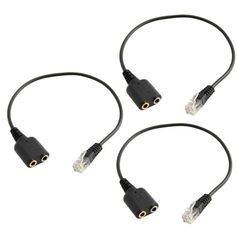 Promo 3x Dual 3.5mm Audio Jack to RJ9 