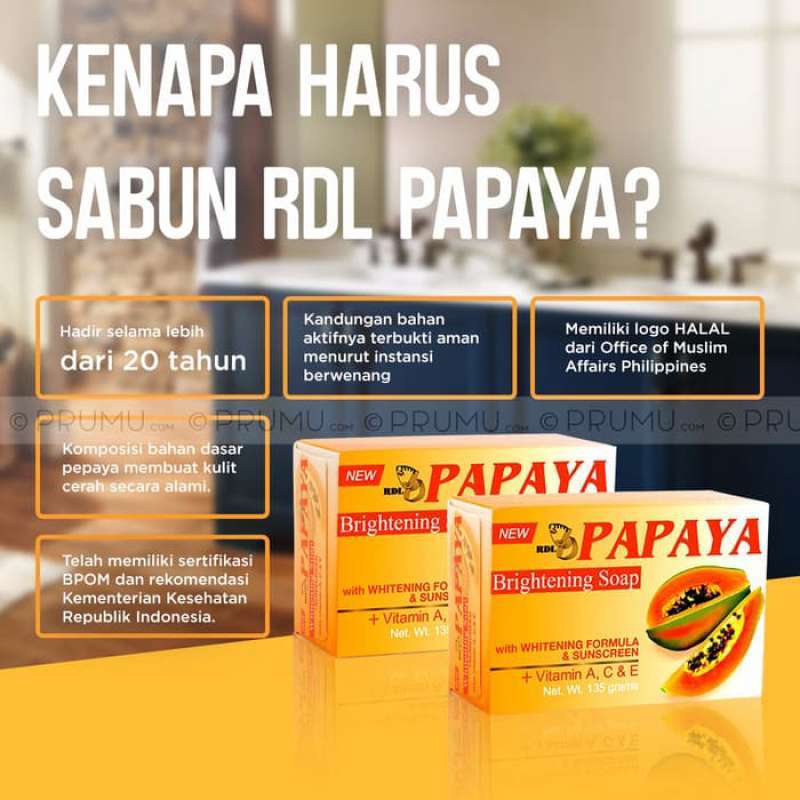 Jual Asli Resmi Sabun Rdl Papaya 135 Gram Sabun Pepaya Whitening Soap Papaya Brightening Soap Sabun Papaya Sabun Pepaya Di Seller A R Online Store Kab Bekasi Jawa Barat Blibli