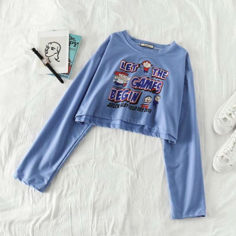 long sleeve loose t-shirt women thin 