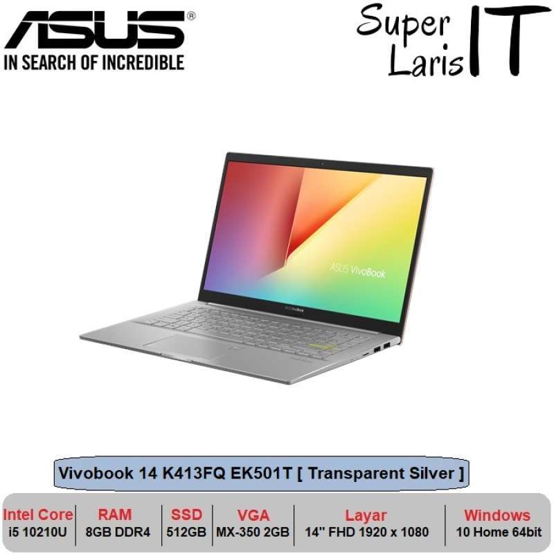 Jual Laptop Gaming Asus Vivobook 14 K413fq I5 10210 8gb 512gb Mx350 14 W10 Online Desember 2020 Blibli
