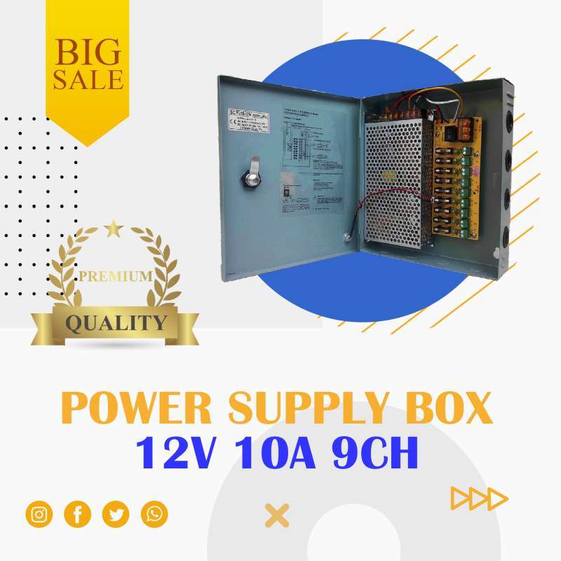Jual Power Supply Cctv Box Adaptor 12v 10a 9ch Psu Box Panel 9 Channel Murah Dan Bergaransi Online Desember 2020 Blibli