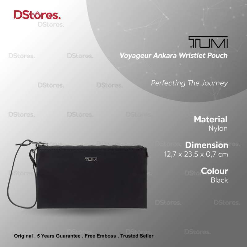 Jual TUMI Voyageur Ankara Wristlet Pouch Black Gunmetal di