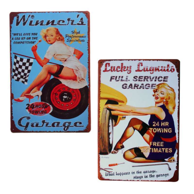 Jual 2x Vintage Metal Tin Sign Motor Plates Wall Art Poster Garage Decor Online Maret 2021 Blibli