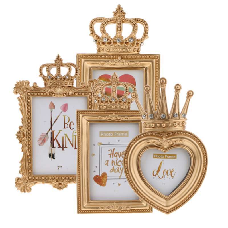 Jual 4pack Vintage Gold Resin Crown Picture Photo Frame Home Decor 3 6 7 Inch Terbaru Juni 2021 Blibli