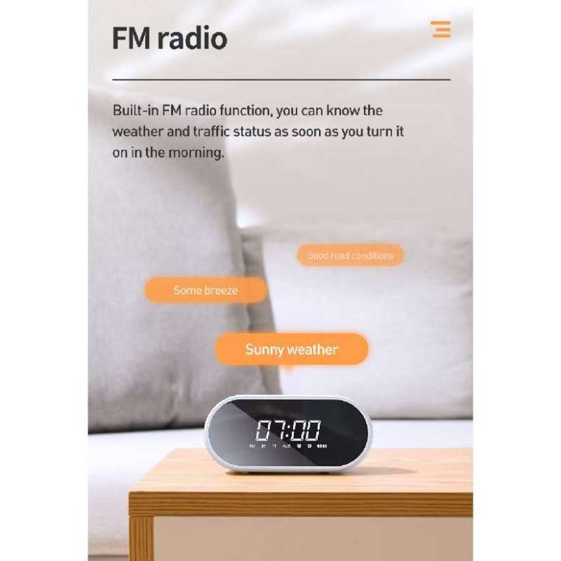 Jual Baseus Encok Portable Wireless Bluetooth Speaker Jam Alarm Nge09 01 Online Desember 2020 Blibli