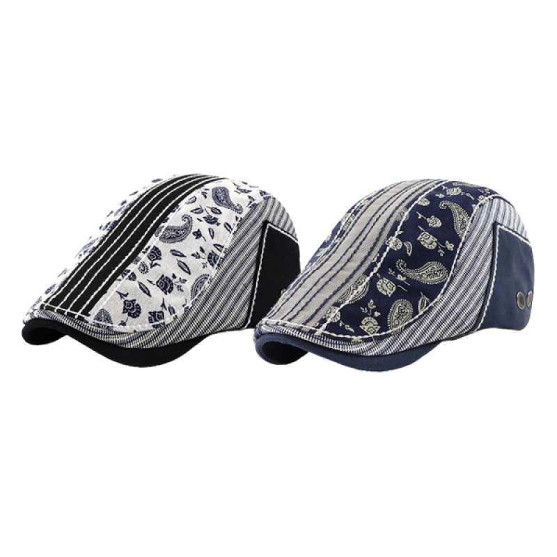 2PCS Men Patchwork Paisley Flat Cap 