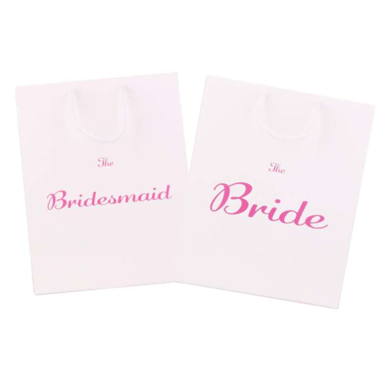 2x Wedding Favors Paper Tote Bags Bride Bridesmaid Gift Present Hen Do Party 