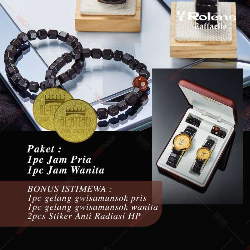 Jual Rolens Al Attar Jam Tangan Kesehatan Couple Free 2 Gelang Kesehatan Online November 2020 Blibli