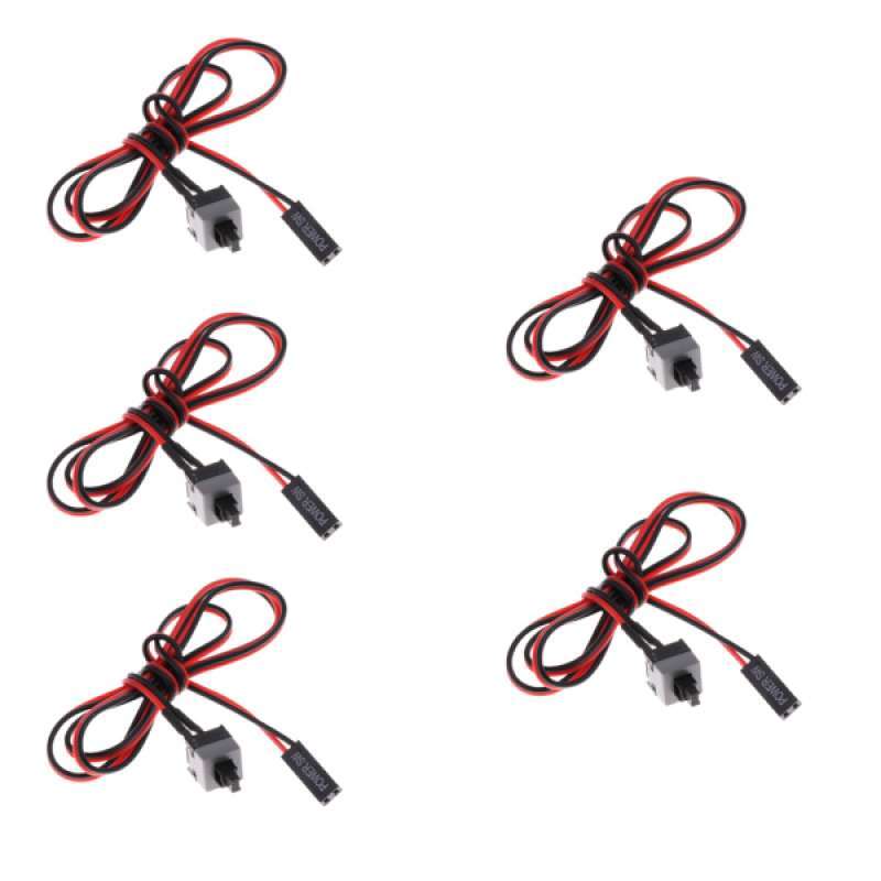 5pcs pc atx computer on off reset switch power cord restarting switch cable