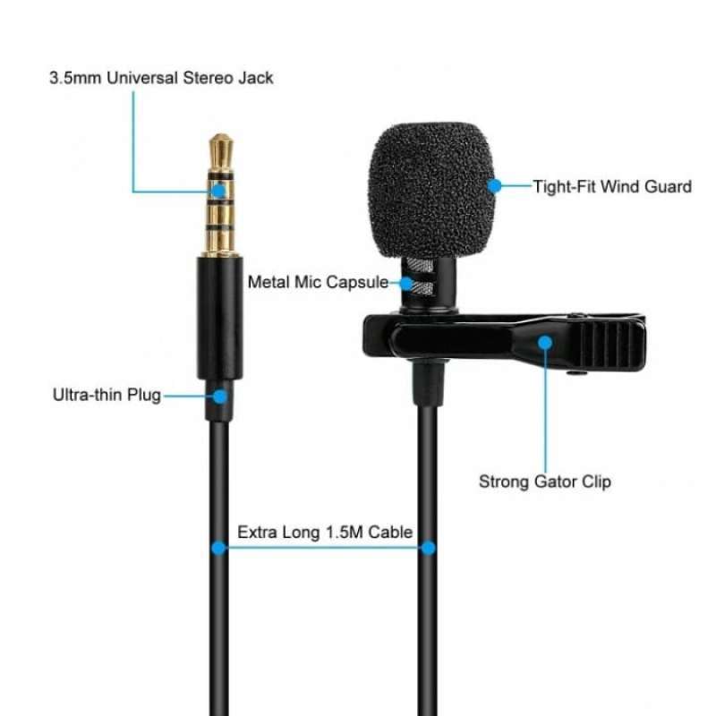 Clip Lavalier Microphone Jack 3.5mm 