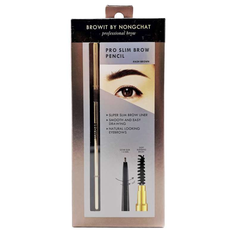 Jual Browit Nongchat Pro Slim Brow Pencil Pensil Alis Ash Brown Thailand Online Desember 2020 Blibli