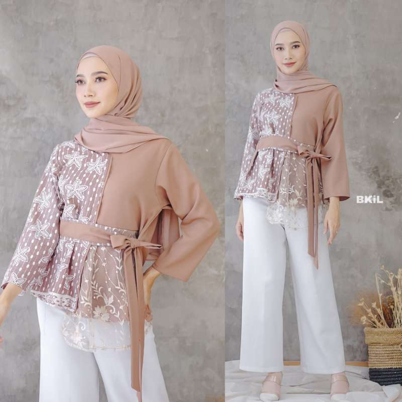 Jual Snoebel Knthl Atasan Blouse Batik Kombinasi Brokat Tile Modern Murah Mei 2021 Blibli