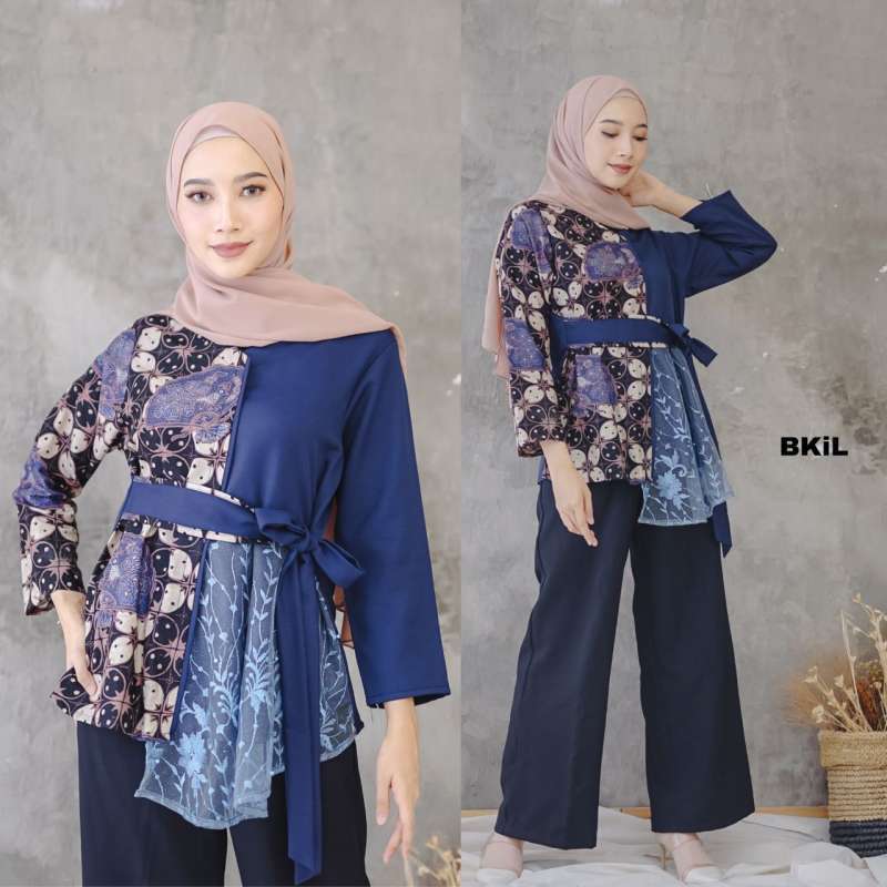 Jual Snoebel Knthl Atasan Blouse Batik Kombinasi Brokat Tile Modern Murah Mei 2021 Blibli