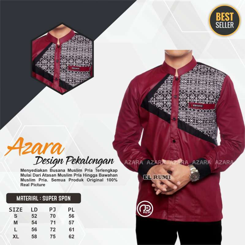 Jual Baju Koko Batik Lengan Panjang Baju Koko Batik Pria Kemeja Batik Pria Koko Batik Pria Busana Muslim Pria Kombinasi Batik Koko Batik Elrumi Terbaru Murah Mei 2021 Blibli