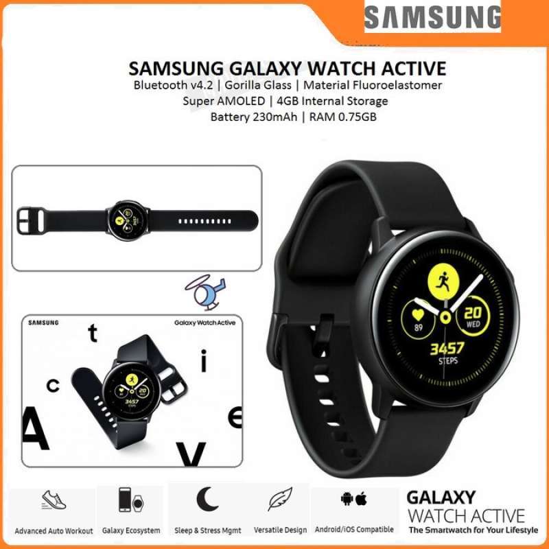 Jual BEST SELLER..!! Samsung Galaxy Watch Active SM-R500 Garansi Resmi  Samsung Indonesia - Hitam - Hitam di Seller LUCKIES_STORE - Kota Bekasi,  Jawa Barat | Blibli