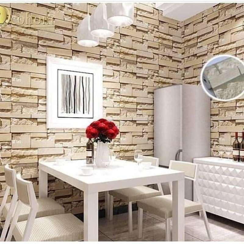 Wallpaper Sticker Dinding Ruang Tamu Wps 509 Bata Alam Cream Ghazia Id Terbaru Juli 2021 Harga Murah Kualitas Terjamin Blibli