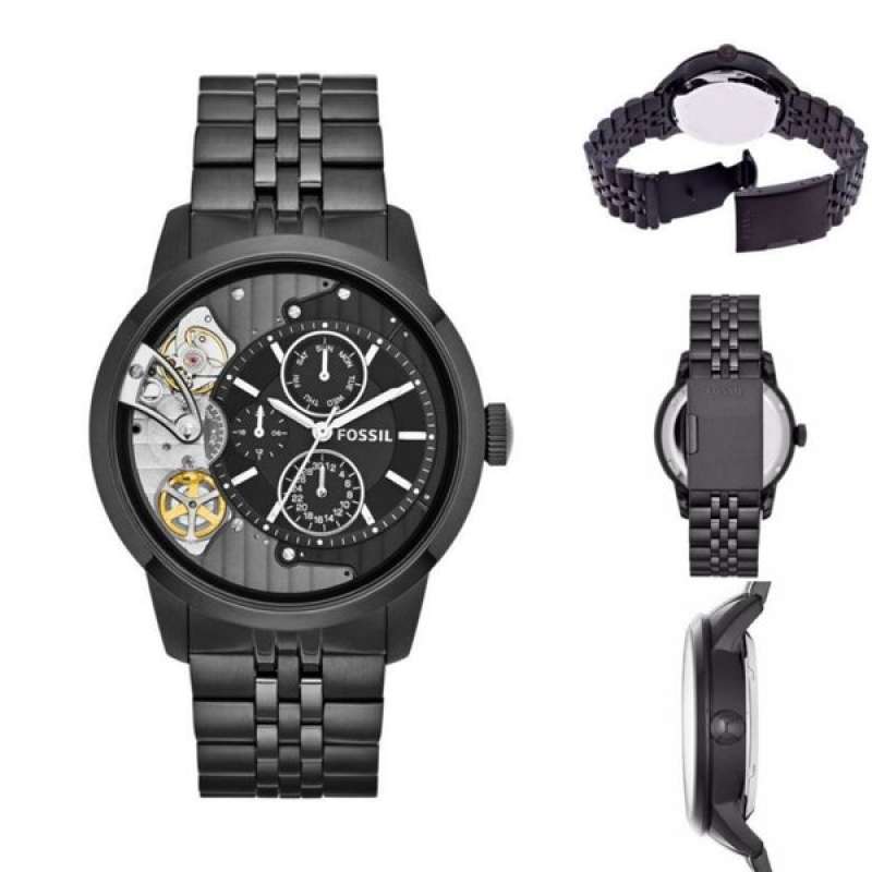 Jam Tangan Pria Original Fosil ME1136 Fossil ME1136 Black Automatic Dail Hitam Fossil Watch Man Automatic