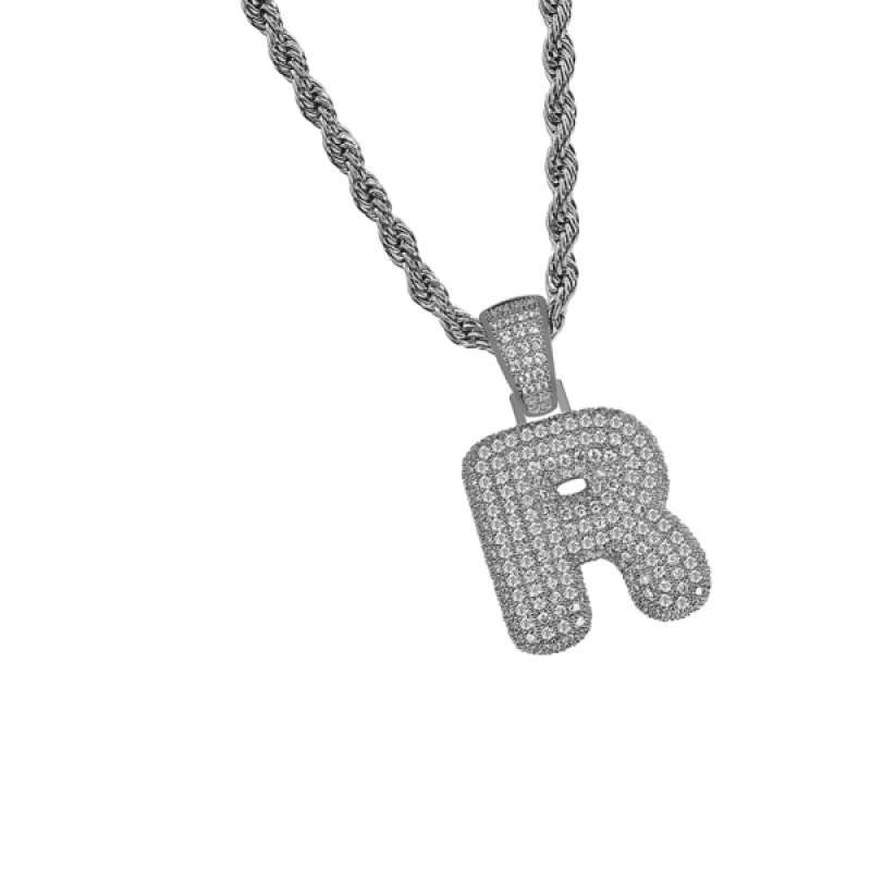 Bubble Letter R Pendant 2x3.1cm(WxH 