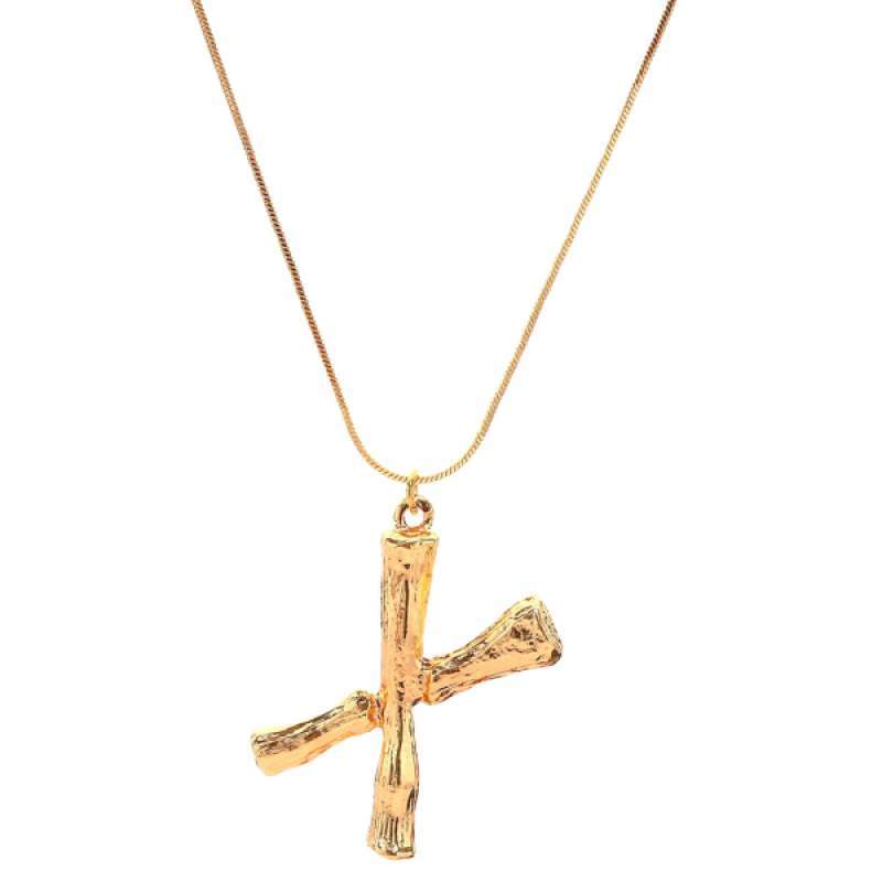 Initial Chain Gold Alphabet Pendant 