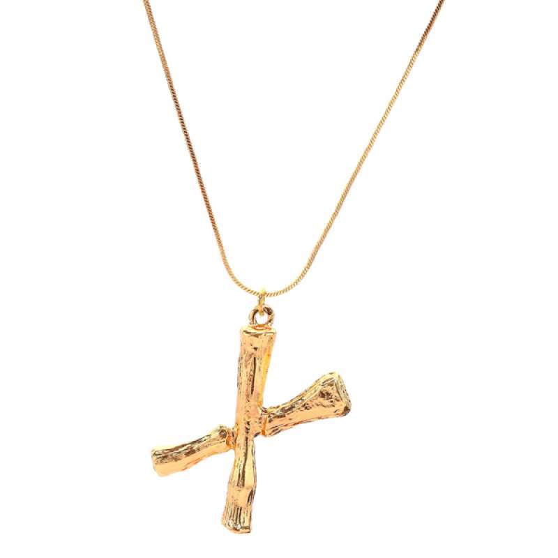 Initial Chain Gold Alphabet Pendant 