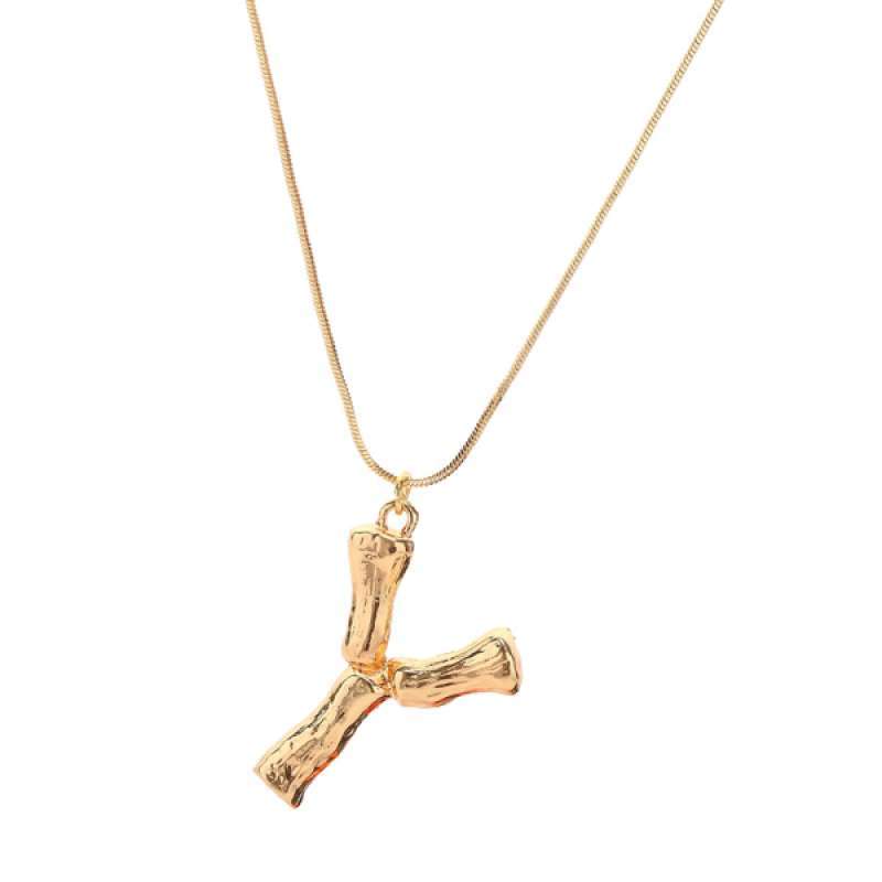 Initial Chain Gold Alphabet Pendant 