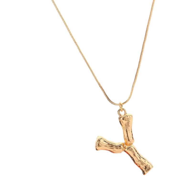 Initial Chain Gold Alphabet Pendant 