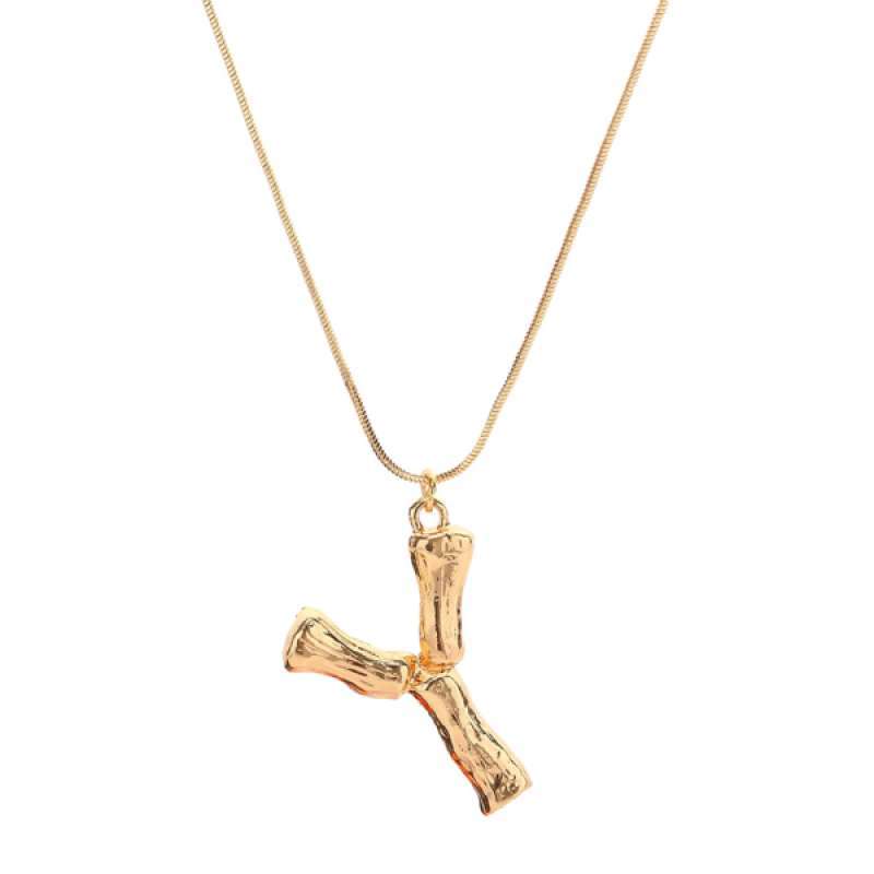 Initial Chain Gold Alphabet Pendant 