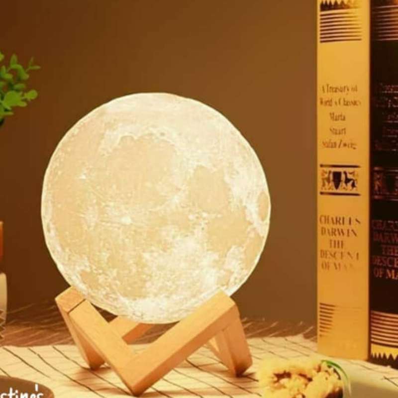 lampu tidur bulan 15cm ukuran besar moon lamp 3d hias dekorasi
