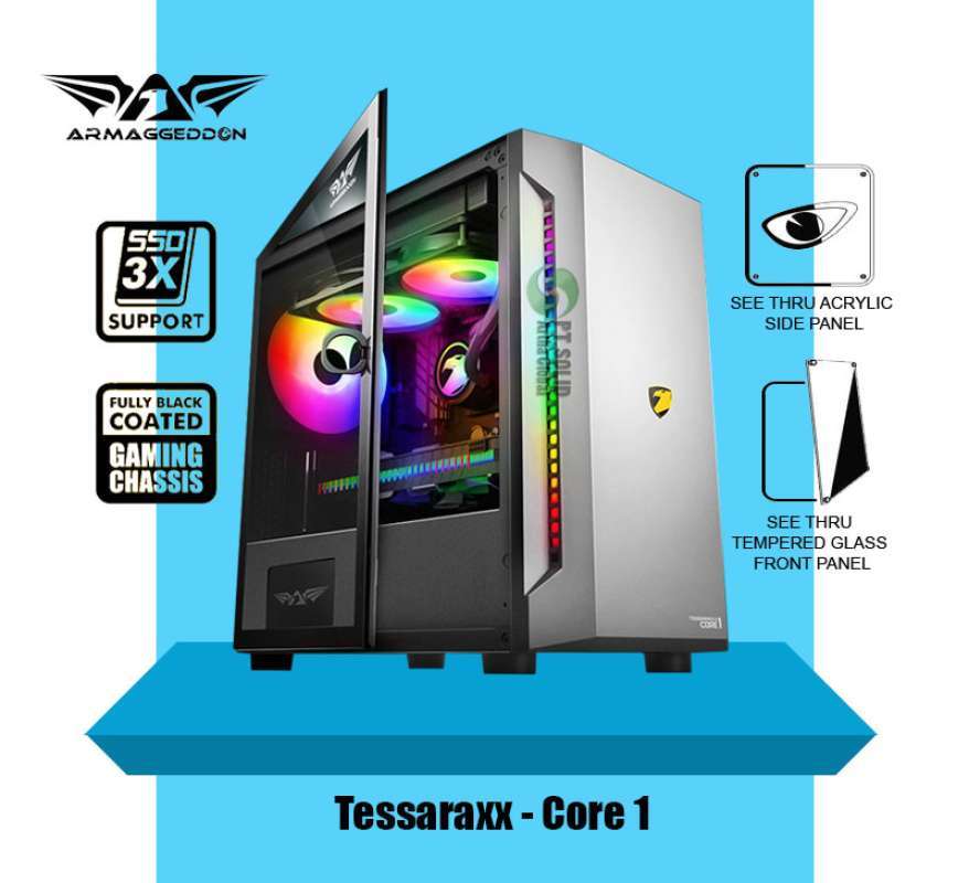 Jual Armaggeddon Tessaraxx Core 1 Matx Gaming Pc Case Rgb Lightning Effect Online Desember 2020 Blibli