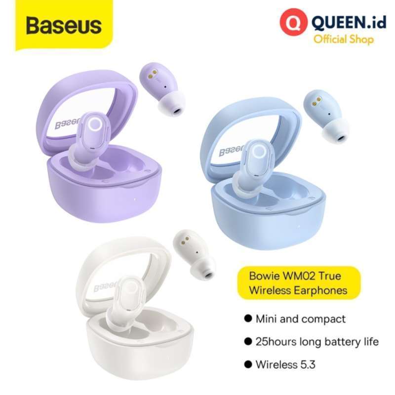 Promo BASEUS TRUE WIRELESS BLUETOOTH EARPHONE MINI EARBUDS HEADSET TWS WM02  - Putih - Kota Tangerang - Christcollections