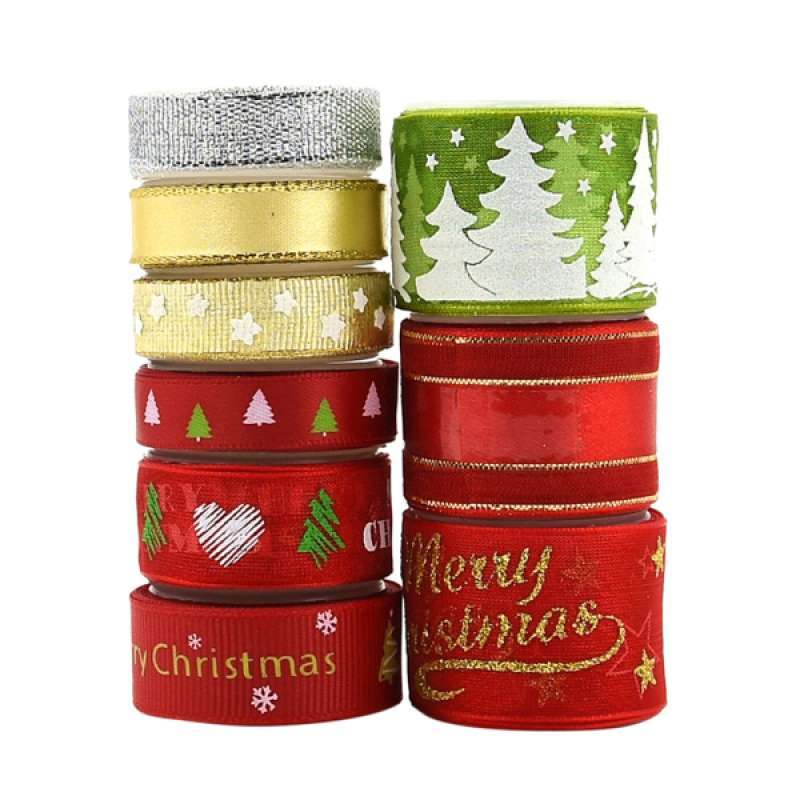 Jual Oem 9 Styles Christmas Ribbon For Crafts Holiday Gift Wrapping Hair Bow Clips Online November 2020 Blibli