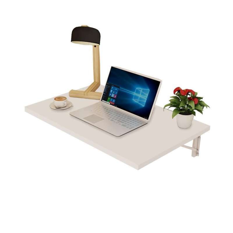 DECTIONS Meja Tempel Dinding Lipat 60x30cm untuk Laptop dan Belajar, Dua Siku Besi Kuat dan Mudah Dipasang. Ideal untuk Ruang Kerja yang Hemat Tempat