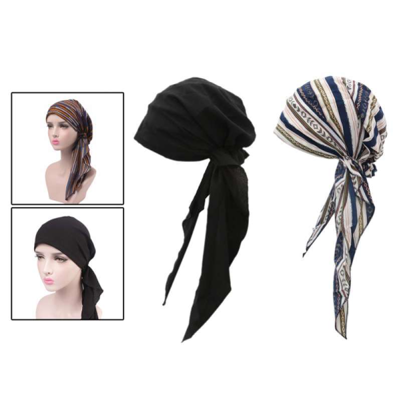 Ruffle Head Scarves Turban Headwear 