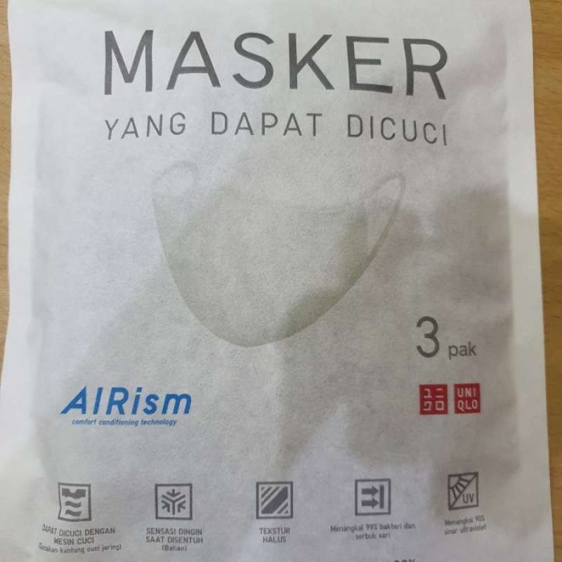 Jual Uniqlo Masker Airism Black 3 Pcs 100 Ori Uniqlo Online Oktober 2020 Blibli Com