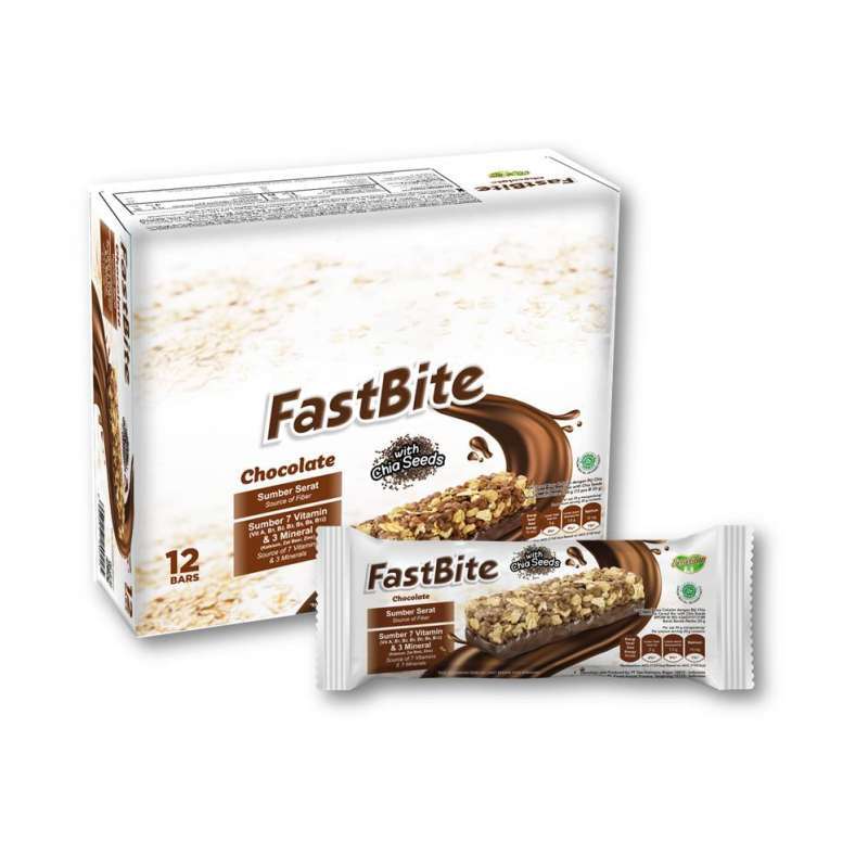 Fastbite Healthy Cereal Bar - Coklat [1 box/ 12 pcs/ 20 g]