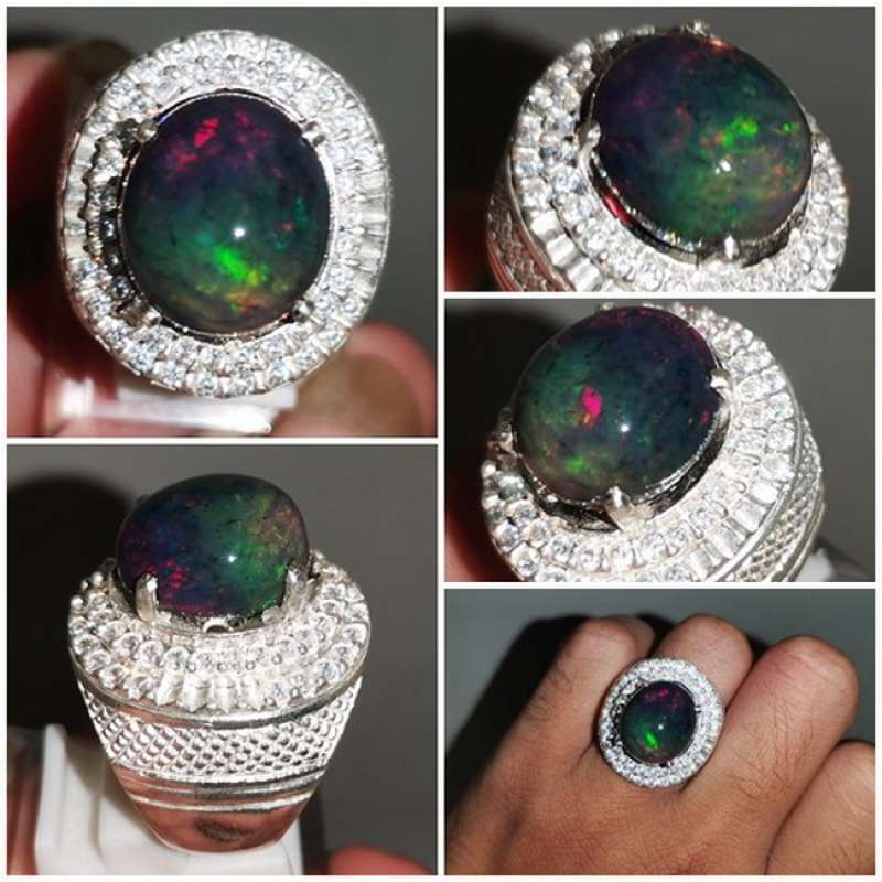 Promo Batu Akik Black Opal Kalimaya Kembang Jarong Ring Perak Asli Kode 2172 Di Seller Wahyu Mulia Permata Kota Surakarta Solo Jawa Tengah Blibli