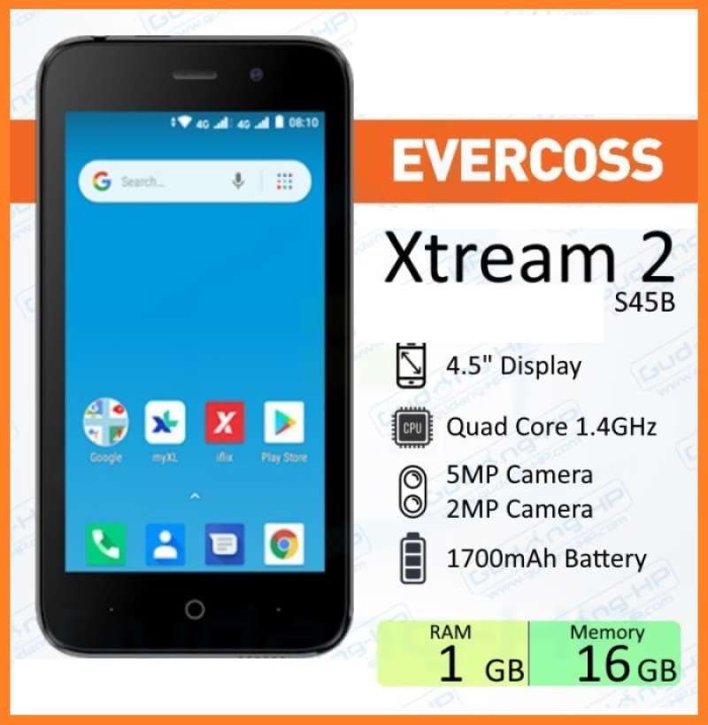 Jual Termurah Evercoss Xtream 2 S45b 1 16 Gb Garansi Resmi Hp Evercoss Original Murah Mei 2021 Blibli