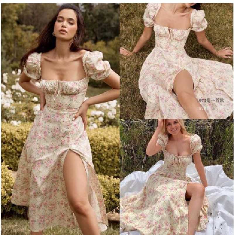 Jual SEPIA KOREAN STYLE FLORAL VINTAGE MAXI DRESS RETRO PANTAI