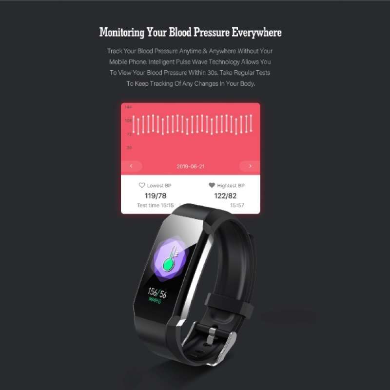 Jual Oem Smart Watch Bracelet Ip68 Heart Rate Blood Pressure Oxygen Activity Fitness Online April 21 Blibli
