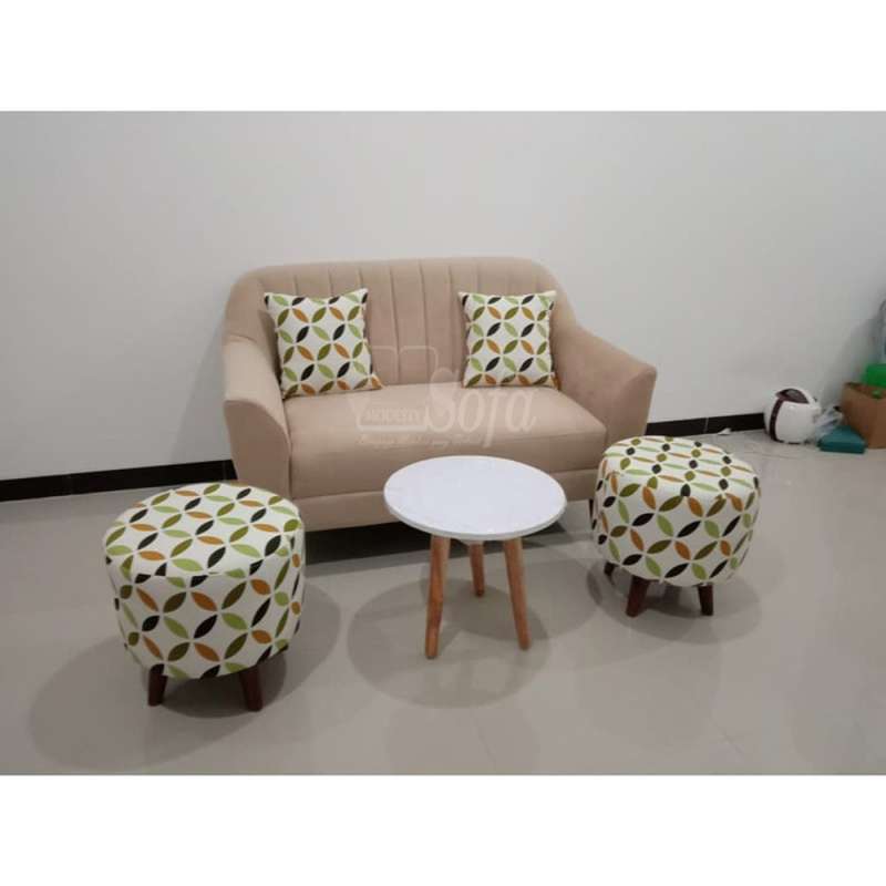 Jual Sofa Ruang Tamu Modesty 2 Seater Havana 2 stool Meja