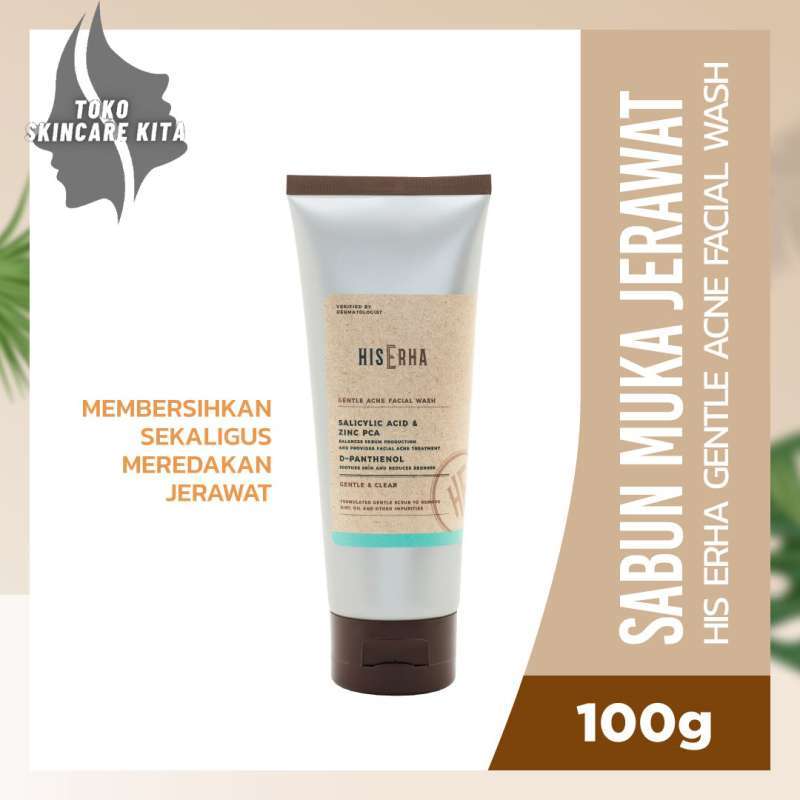 Jual His Erha Gentle Acne Facial Wash Sabun Jerawat Pria Terbaru Juli 2021 Blibli